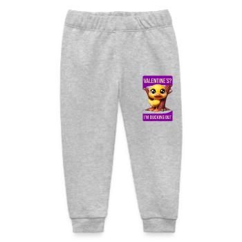Whimsical Cartoon Duck Hiding Behind Tree valentin - Baby Organic Sweatpants by Stanley/Stella - heather grey - Front