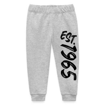 Est. 1965 - Established 1965 - Birthday Gift - Baby Organic Sweatpants by Stanley/Stella - heather grey - Front