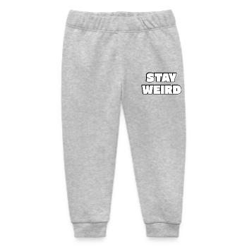 Stay Weird Bold Typography - Baby Organic Sweatpants by Stanley/Stella - heather grey - Front