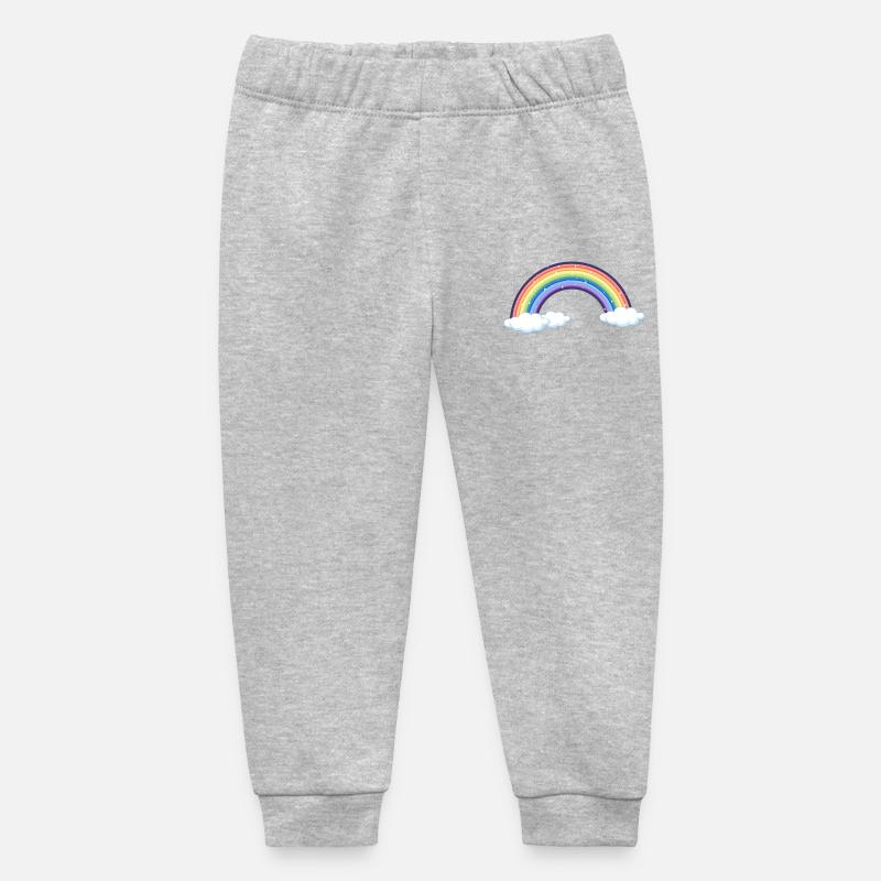 Arc-en-ciel vibrant sur les nuages - Pantalon de jogging bébé bio Stanley/Stella - gris chiné