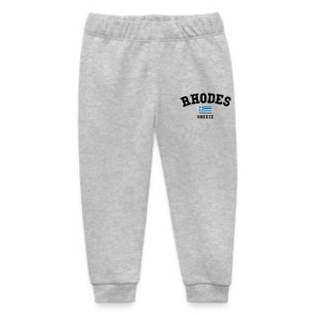 Rhodes Greece – Island & Flag Motif - Baby Organic Sweatpants by Stanley/Stella - heather grey - Front