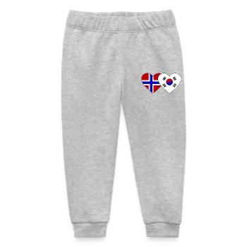 Norway South Korea Flag Heart - Baby Organic Sweatpants by Stanley/Stella - heather grey - Front