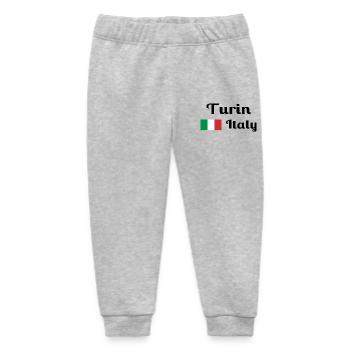 Turin, Italy - Stylish prints - Baby Organic Sweatpants by Stanley/Stella - heather grey - Front