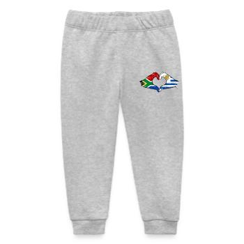 South Africa Uruguay Flag Hands Heart Shape Used - Baby Organic Sweatpants by Stanley/Stella - heather grey - Front