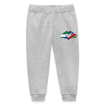 Sierra Leone Namibia Flag Hands Heart - Baby Organic Sweatpants by Stanley/Stella - heather grey - Front
