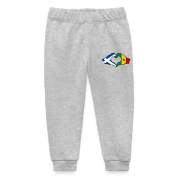 Scotland Senegal Flag Hands Heart Shape - Baby Organic Sweatpants by Stanley/Stella - heather grey - Front