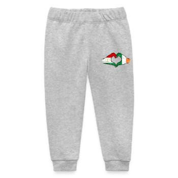 Tajikistan Ireland Flag Hands Heart Shape - Baby Organic Sweatpants by Stanley/Stella - heather grey - Front