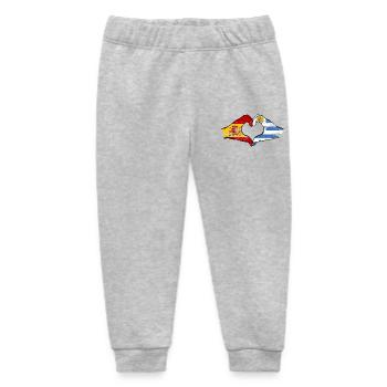 Flag Heart Spain Uruguay used - Baby Organic Sweatpants by Stanley/Stella - heather grey - Front