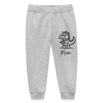 Moin Dino in a bad mood - Baby Organic Sweatpants by Stanley/Stella - heather grey - Front
