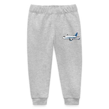 Airplane Cartoon Blue White - Baby Organic Sweatpants by Stanley/Stella - heather grey - Front
