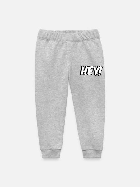 Hey Comic design - Baby Organic Sweatpants by Stanley/Stella - heather grey