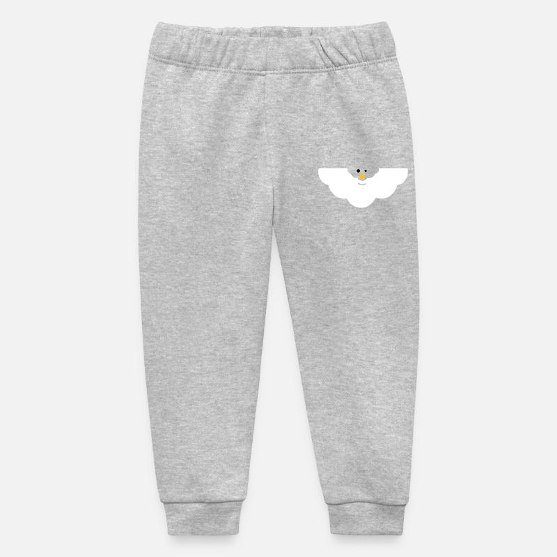 Cuddly Cloud Face - Baby Organic Sweatpants by Stanley/Stella - heather grey
