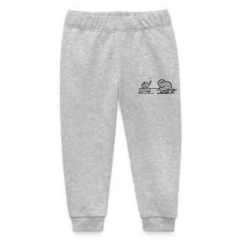 Big elephant attracts little elephant - Baby Organic Sweatpants by Stanley/Stella - heather grey - Front