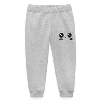 kawaii tears of joy - Baby Organic Sweatpants by Stanley/Stella - heather grey - Front