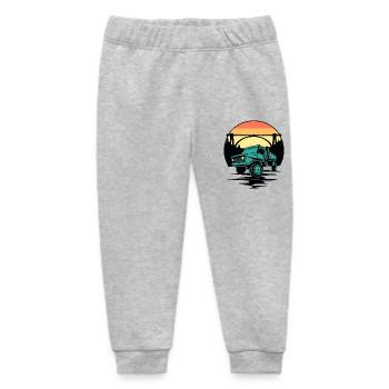 Sunset a bridge and a truck - Baby Organic Sweatpants by Stanley/Stella - heather grey - Front