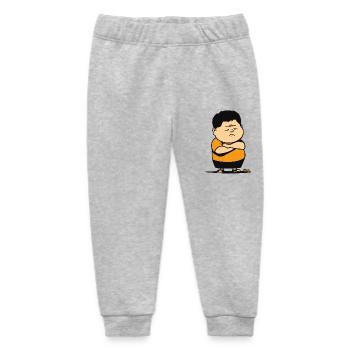 Stubborn boy with crossed arms and pout - Baby Organic Sweatpants by Stanley/Stella - heather grey - Front