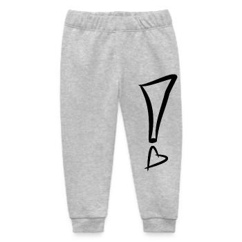 Exclamation mark with heart black - Baby Organic Sweatpants by Stanley/Stella - heather grey - Front