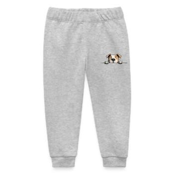 Peeking Staffy Funny Dog Lover Merch - Baby Organic Sweatpants by Stanley/Stella - heather grey - Front