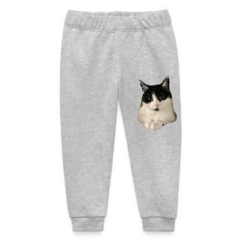 super cute kitty cat - Baby Organic Sweatpants by Stanley/Stella - heather grey - Front