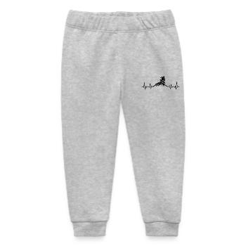 Snowboard-Herzschlag-Snowboarden - Baby Organic Jogginghose Baby Tumbler von Stanley/Stella - Grau meliert - Vorne