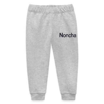 Noncha. Flemish word - Baby Organic Sweatpants by Stanley/Stella - heather grey - Front