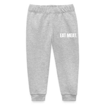 EAT MEAT | Carnivore T-Shirt | Steak Statement - Baby Organic Sweatpants by Stanley/Stella - heather grey - Front