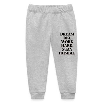 Dream big, work hard, stay humble - Baby Organic Sweatpants by Stanley/Stella - heather grey - Front