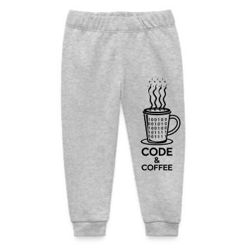 Code & Coffee – Perfect Duo - Baby Organic Sweatpants by Stanley/Stella - heather grey - Front