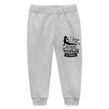 Yoga because adulting is hard - Baby Organic Sweatpants by Stanley/Stella - heather grey - Front
