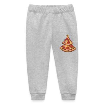 Pizza Christmas Tree Pepperoni Food Gifts for Kids - Baby Organic Sweatpants by Stanley/Stella - heather grey - Front