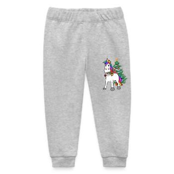 Einhorn Weihnachten Weihnachtsgeschenk Xmas - Baby Organic Jogginghose Baby Tumbler von Stanley/Stella - Grau meliert - Vorne