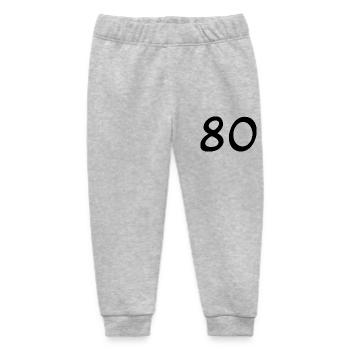 80. 80 YEARS. 80th ANNIVERSARY. 80TH BIRTHDAY. - Baby Organic Sweatpants by Stanley/Stella - heather grey - Front