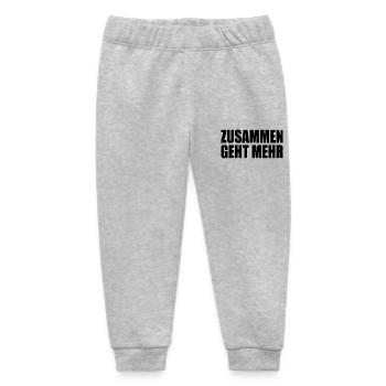 Zusammen geht mehr - Baby Organic Jogginghose Baby Tumbler von Stanley/Stella - Grau meliert - Vorne