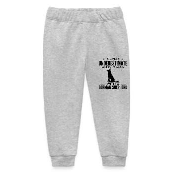 Never Underestimate Old Man With A German Shepherd - Baby Organic Sweatpants by Stanley/Stella - heather grey - Front