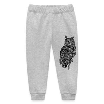 Elegant vintage eagle owl bird - Baby Organic Sweatpants by Stanley/Stella - heather grey - Front