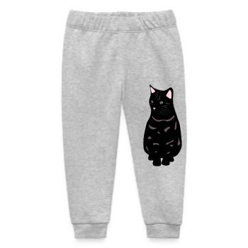 schwarze Katze - Baby Organic Jogginghose Baby Tumbler von Stanley/Stella - Grau meliert - Vorne