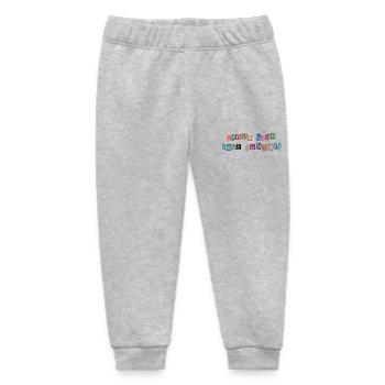 Hände hoch – Hosen runter! Freches Collagen-Design - Baby Organic Jogginghose Baby Tumbler von Stanley/Stella - Grau meliert - Vorne
