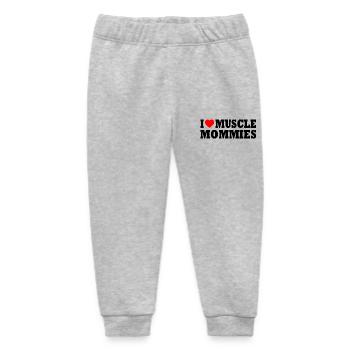 I love muscle mommies - Baby Organic Sweatpants by Stanley/Stella - heather grey - Front