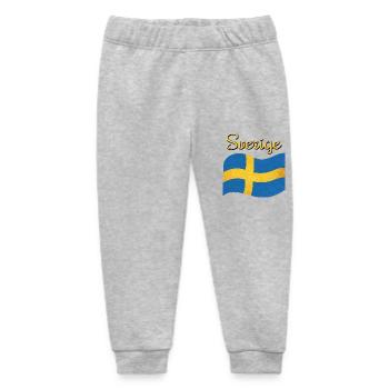 Le drapeau de la Suède Sverige - Pantalon de jogging bébé bio Stanley/Stella - gris chiné - Devant