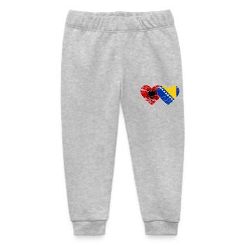 Albanien Bosnien Flagge Herz used - Baby Organic Jogginghose Baby Tumbler von Stanley/Stella - Grau meliert - Vorne