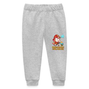 Magic in Action Fire Extinguishing Unicorn - Baby Organic Sweatpants by Stanley/Stella - heather grey - Front