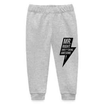 Mr Right Junggeselle Design Geschenk - Baby Organic Jogginghose Baby Tumbler von Stanley/Stella - Grau meliert - Vorne
