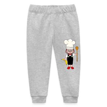 Monkey Bananas Kitchen Cooking Hobby Chef Monkey - Baby Organic Sweatpants by Stanley/Stella - heather grey - Front