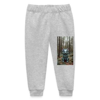 Waldkatzen-Skulptur Forest Cat Sculpture - Baby Organic Jogginghose Baby Tumbler von Stanley/Stella - Grau meliert - Vorne