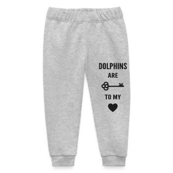 Dolphins are the key to my heart - Baby Organic Sweatpants by Stanley/Stella - heather grey - Front