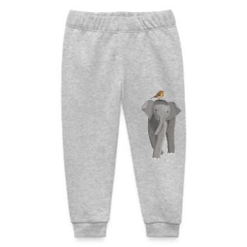 Elefant Rotkehlchen Vogel Tierfreund Biologe - Baby Organic Jogginghose Baby Tumbler von Stanley/Stella - Grau meliert - Vorne