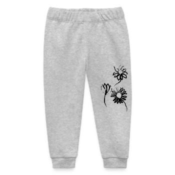 Hand Drawn Flowers - Baby Organic Sweatpants by Stanley/Stella - heather grey - Front