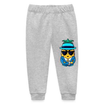 Pineapple Gangster Mafia Kawaii Design - Baby Organic Sweatpants by Stanley/Stella - heather grey - Front