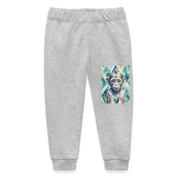 Curious Baby Monkey - Baby Organic Jogginghose Baby Tumbler von Stanley/Stella - Grau meliert - Vorne