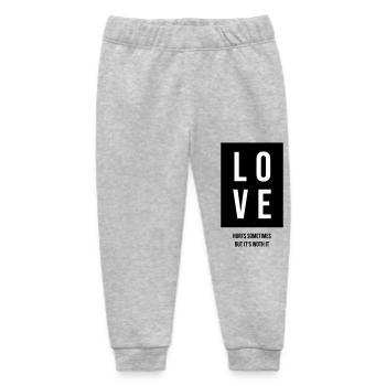Love hurts sometimes but its worth it - Baby Organic Sweatpants by Stanley/Stella - heather grey - Front